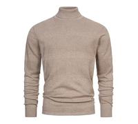 KRONSTADT Herren KSFisker Feinstrickpullover mit Rollkragen aus 100% Baumwolle | Strickpulli für Männer Beige Mix M