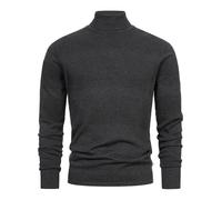 KRONSTADT Herren KSFisker Feinstrickpullover mit Rollkragen aus 100% Baumwolle | Strickpulli für Männer Charcoal Mix, XXL