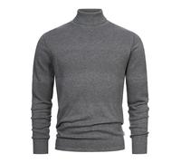 KRONSTADT Herren KSFisker Feinstrickpullover mit Rollkragen aus 100% Baumwolle | Strickpulli für Männer Lt Grey Mix, L