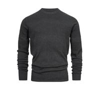 KRONSTADT Herren KSHannes Feinstrickpullover mit Rundhals-Ausschnitt | Strickpullover aus 100% Baumwolle für Männer Charcoal Mix, L