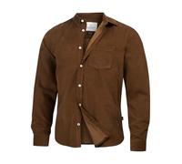 KRONSTADT Herren KSJohan Corduroy Hemd Langarm Cord aus 100% Baumwolle | Herrenhemd Männer Raw Umber 3XL