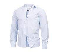 Kronstadt Hemd Langarm Herren Regular Fit Baumwolle blau, M