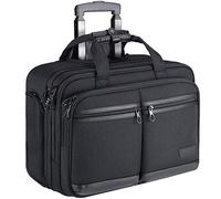 KROSER Trolley Business, Handgepäck Koffer mit Rädern Bis zu 17,3 Zoll Laptop wasserdichte Übernacht-Rolltasche mit RFID-Taschen für Reisen/Schule/Männer/Frauen-Schwarz MEHRWEG