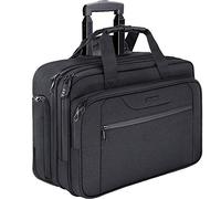 KROSER Trolley Handgepäck Koffer, Rolling Laptop Case 17,3 Zoll, Schwarz