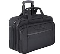 KROSER Trolley Handgepäck Koffer, Rolling Laptop Case 17,3 Zoll, Schwarz | Business, Mit Laptop wasserdichte Übernacht-Rolltasche mit RFID-Taschen für Reisen/Schule/Männer/Frauen MEHRWEG