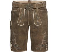 Krüger Buam Kurze Lederhose mit Gürtel Braun (Größe: 48) 48 braun