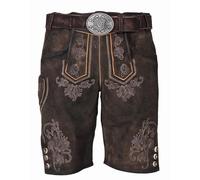 Krüger Buam Lederhose Fernando mit Gürtel, Farbe:braun, Größe:46