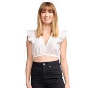 Krüger Collection Dirndlbluse Ileyna Ecru | FLügelarm Bluse mit V-Ausschnitt | Baumwolle (DE/NL/SE/PL, Numerisch, 34, Regular, Regular, Ecru)