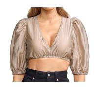 Krüger Collection Dirndlbluse Mele | Halbarm Puffarm Bluse mit V-Ausschnitt | transparent (DE/NL/SE/PL, Numerisch, 42, Regular, Regular, Schilf)