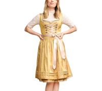 Krüger Damen Midi Dirndl Stilla, Schnürung, Herz Ausschnitt, 60 cm, Tracht, Volksfest