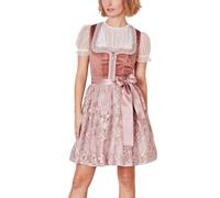 Krüger Damen Mini Dirndl Emery, Samt, ohne Schnürung, Herz Ausschnitt, 50 cm Rocklänge, Tracht, Volksfest