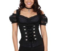 Krüger Damen Trachten Mieder, Modell: Moonnight, Art.-Nr. 035543-0-0004, 36, schwarz