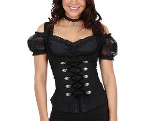 Krüger Damen Trachten Mieder, Modell: Moonnight, Art.-Nr. 035543-0-0004, 38, schwarz