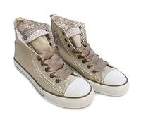 Krüger Damen Trachten Sneaker Countrylove 4433-15 in Beige | Moderner Trachtensneaker mit Herz-Details | Bequemer Trachtenschuh für Dirndl, Trachtenmode, Oktoberfest & Volksfeste | Größe 37
