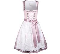 Krüger Dirndl 018736-0-0033 Janina 60cm Damen| Collection 60er Länge rosa weiß | Spitzenschürze schick