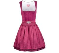 Krüger Dirndl Alisha 50cm Länge | Kurzes Samt-Dirndl Ton-in-Ton | Damen (DE/NL/SE/PL, Numerisch, 42, Regular, Regular, Beere)