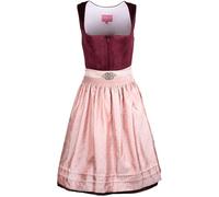 Krüger Dirndl Aurela 60cm Länge Knielang | Elegantes Samt-Dirndl mit Schlichter Dirndlschürze | Damen (DE/NL/SE/PL, Numerisch, 38, Regular, Regular, weinrot)