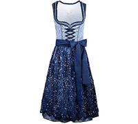 Krüger Dirndl Claudi Damen blau | Jacquard Spitze elegant | hellblau dunkelblau Collection Gr.38