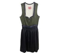 Krüger Dirndl Como Damen | Samt blau grün | 60cm Länge (DE/NL/SE/PL, Numerisch, 42, Regular, Regular, 60cm Länge grün)