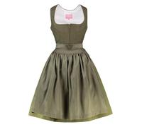 Krüger Dirndl Evi 60cm Länge Ton-in-Ton | Elegantes Cord-Dirndl Reißverschluss | Dirndlschürze mit Schließe | Damen (DE/NL/SE/PL, Numerisch, 32, Regular, Regular, Schilf)