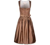 Krüger Dirndl Lanessa 70cm Länge Knielang | Elegantes Samt-Dirndl mit Schlichter Dirndlschürze | Collection Damen (DE/NL/SE/PL, Numerisch, 36, Regular, Regular, braun)