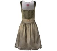 Krüger Dirndl Livie 60cm Länge Knielang | Elegantes Samt-Dirndl mit Uni-Dirndlschürze | Damen (DE/NL/SE/PL, Numerisch, 42, Regular, Regular, Oliv)