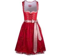Krüger Dirndl Nakita rot | 60cm Länge Knielang edel | Damen Collection (DE/NL/SE/PL, Numerisch, 38, Regular, Regular, rot)