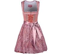 Krüger Dirndl Seline Beere | Jacquard-Dirndl mit Spitzenschürze | Damen (DE/NL/SE/PL, Numerisch, 34, Regular, Regular, Beere 50cm Länge)