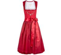 Krüger Dirndl Shiloh rot | 70cm Länge Mididirndl Ton-in-Ton | Damen Gr 50