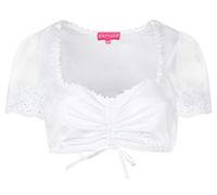 Krüger Dirndlbluse 31160 Märchenhaft Ecru Creme Spitze (weiß, 34)