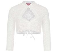 Krüger Dirndlbluse Amore Italiano Spitze | Damen Dirndl-Bluse | Herzausschnitt 3/4-Arm Ecru 38