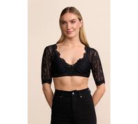 Dirndlbluse CASSANDRA Halbarm schwarz Spitze