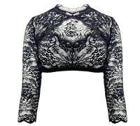 Krüger Dirndlbluse Julene schwarz | 3/4-Arm Bluse | Spitze (DE/NL/SE/PL, Numerisch, 44, Regular, Regular, schwarz)