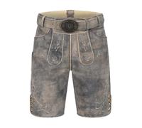 Krüger Herren Trachten Lederhose Berno mit Gürtel, Knielang, echtes Leder, Bestickt, Tracht, Volksfest