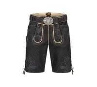 Krüger Herren Trachten Lederhose Edo mit Gürtel, Knielang, echtes Leder, Bestickt, Tracht, Volksfest
