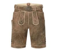 Krüger Herren Trachten Lederhose Jakobus, kurz, mit Gürtel, echtes Leder, Knielang, Tracht, Volksfest