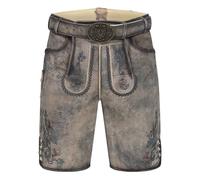 Krüger Herren Trachten Lederhose Kaelion, kurz, mit Gürtel, echtes Leder, Knielang, Tracht, Volksfest