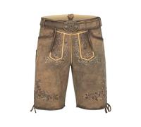 Lederhose KRÜGER "Lederhose 961267", Herren, Gr. 54, EURO, braun, Obermaterial: 100% Lederfaserstoff LEAFIBTEX., Hosen (75322164-54) braun