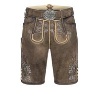 Krüger Herren Trachten Lederhose kurz, Modell: Lederhose Ulli mit Gürtel, Knielang, Tracht, Volksfest