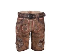 Krüger Herren Trachten Lederhose kurz, Modell: MEI Hoamat mit Gürtel, Knielang, Tracht, Volksfest