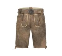 Krüger Herren Trachten Lederhose Weston mit Gürtel, Knielang, echtes Leder, Bestickt, Tracht, Volksfest