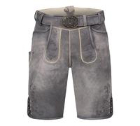 Krüger Herren Trachten Lederhose Wincent, kurz, mit Gürtel, echtes Leder, Knielang, Tracht, Volksfest