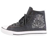 Krüger Herren Trachten Sneaker Hunter 9704-41 in Grau | Moderner Trachtensneaker mit Hirsch-Stickerei | Bequemer Trachtenschuh für Lederhose, Oktoberfest & Volksfeste | Größe 43