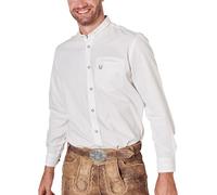 Krüger Herren Trachtenhemd, Modell: Trachtenhemd Kilian, Lange Ärmel, weiß hell grau, Art.-Nr. 911565-0-0001, XXL,