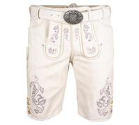 Krüger Lederhose Evan Herren | Moderne Hose aus Ziegenvelours-Leder | Ecru weiß (DE/NL/SE/PL, Numerisch, 48, Regular, Regular, Ecru)