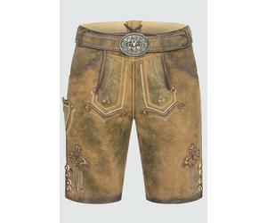 Krüger Lederhose Milo mit Gürtel 60 braun