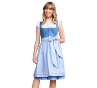 Krüger MADL Dirndl Dorette 413369 | Blau Elegantes Trachtenkleid mit 60 cm Rocklänge - für Wiesn & Festliche Anlässe (DE/NL/SE/PL, Numerisch, 42, Regular, Regular, Blau)