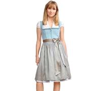 Krüger MADL Dirndl Emmeline 415769 | Hellblau Elegantes Trachtenkleid mit 60 cm Rocklänge - für Wiesn & Festliche Anlässe (DE/NL/SE/PL, Numerisch, 46, Regular, Regular, Hellblau)