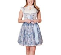 Krüger MADL Dirndl Karlotta mit Spitzenschürze 419067 | Hellblau 60cm 48