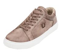 Krüger Trachtensneaker Leder | Sneaker mit Geweih Stickerei | Unisex Trachtenschuhe (braun, EU Schuhgrößensystem, Erwachsene, Numerisch, M, 45)